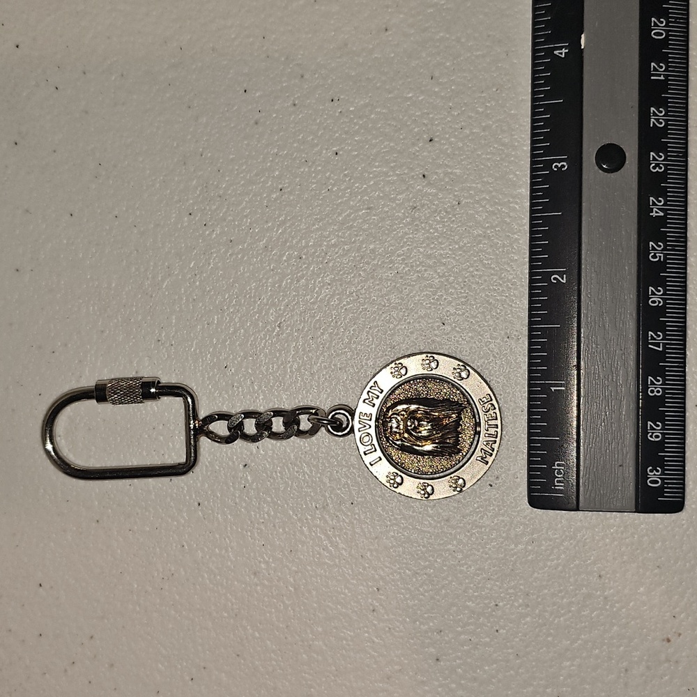 Metal I Love My Maltese Keychain Used - Picture 9 of 10
